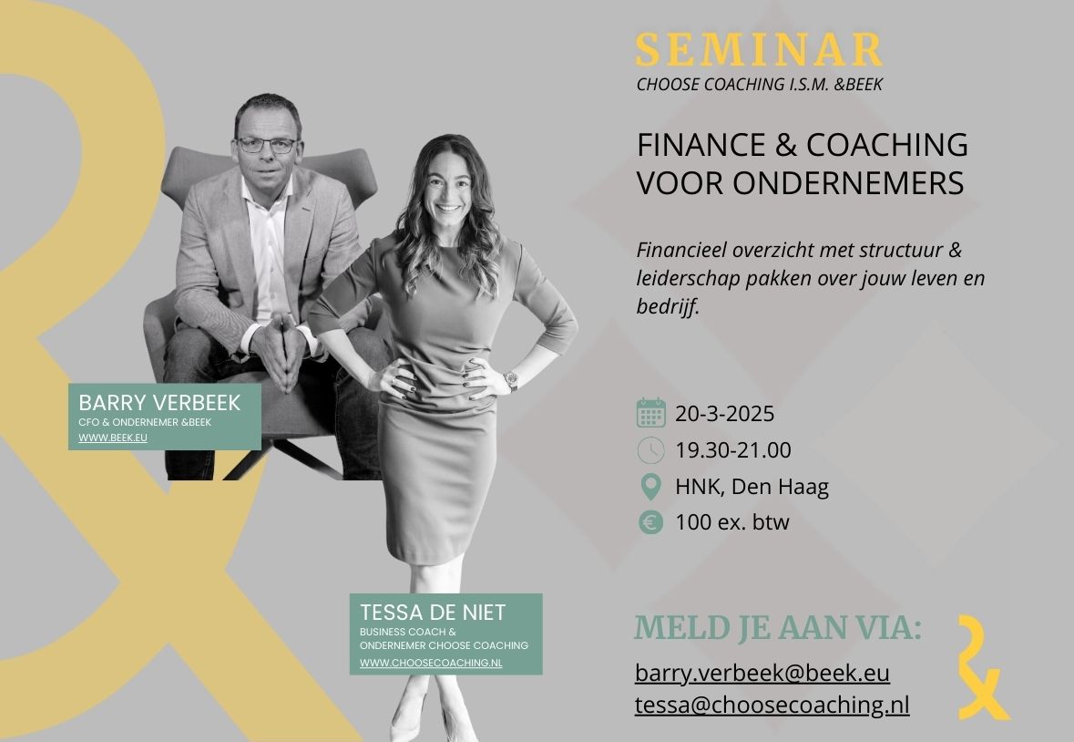 Seminar ‘grip op je financiën én leiderschap pakken in jouw onderneming’