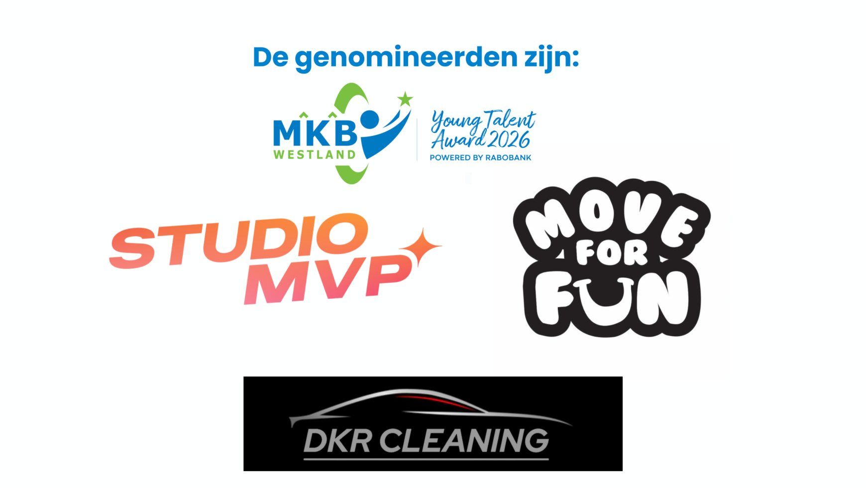 Drie jonge ondernemers genomineerd voor de MKB Westland Young Talent Award 2026