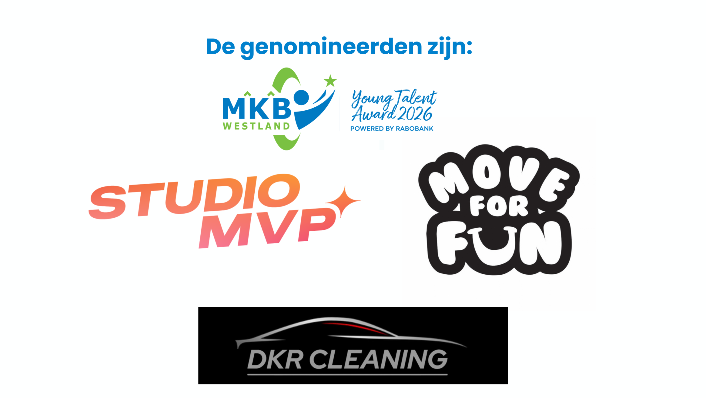 Drie jonge ondernemers genomineerd voor de MKB Westland Young Talent Award 2026